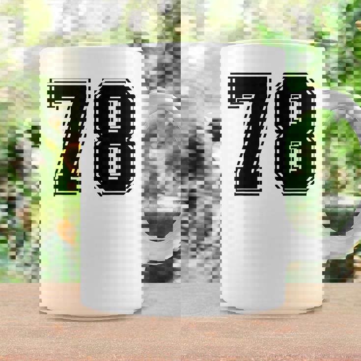 番号 78 ブラック スポーツファン ジャージ ナンバー コーヒーマグ ギフトのアイデア