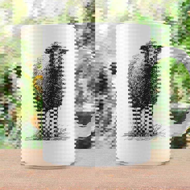 羊 アニマルプリント 動物園 ドローイング アート 絵画 羊 コーヒーマグ ギフトのアイデア