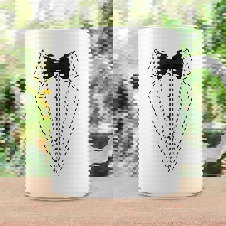 蝶ネクタイ付きホワイトtシャツ タキシード 面白いシャツ コーヒーマグ ギフトのアイデア