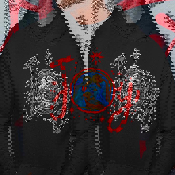 Crèche De Noël Chrétienne Joie Jésus Crèche De Noël Foi Famille Sweat à capuche Cadeaux drôles