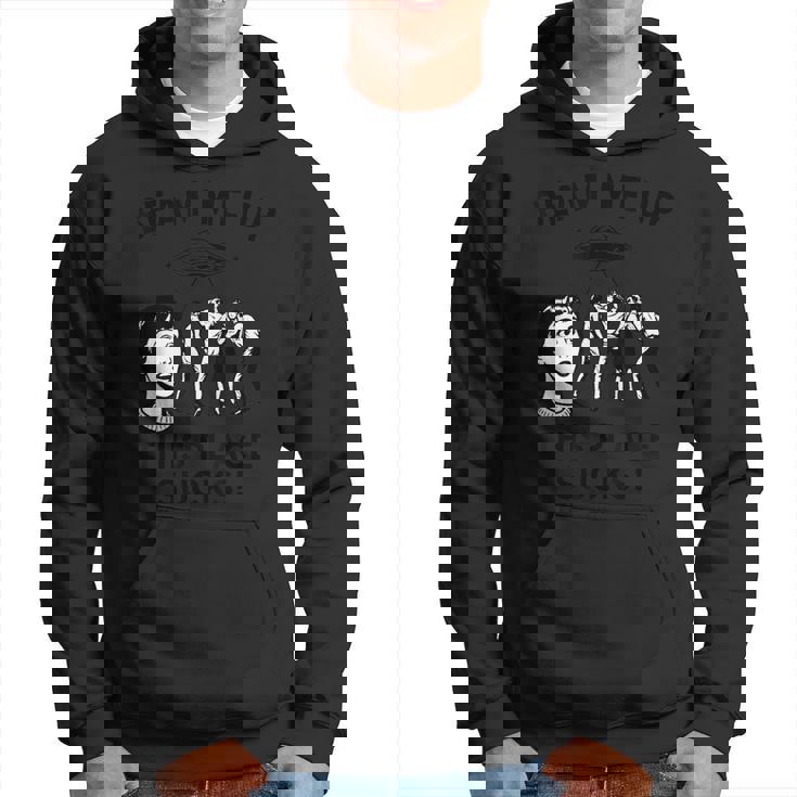 Beam Me Up Este Lugar Chupa Espacio Divertido Sudadera