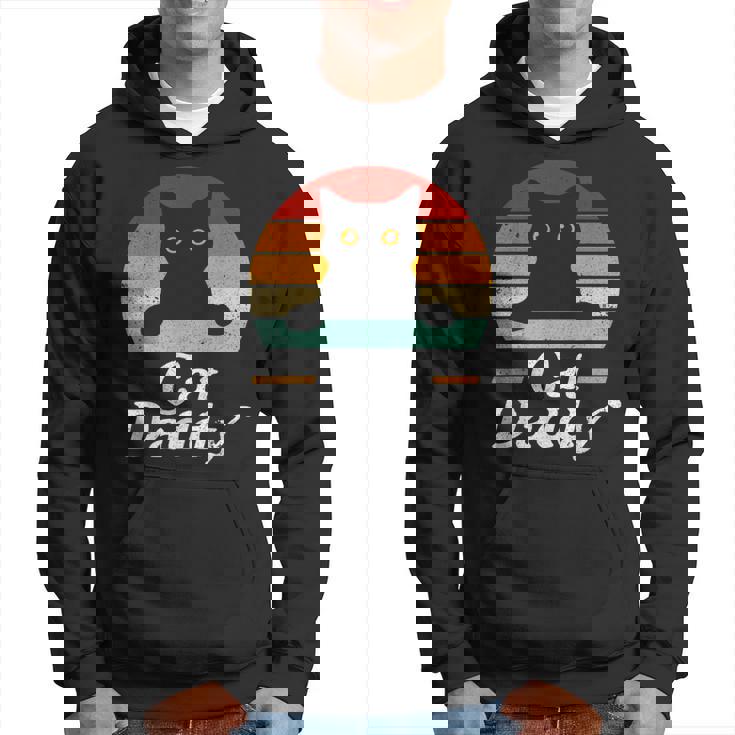 Cat Daddy Retro Compleanno & Festa Del Papà Gatto Papà Uomo Felpa con cappuccio