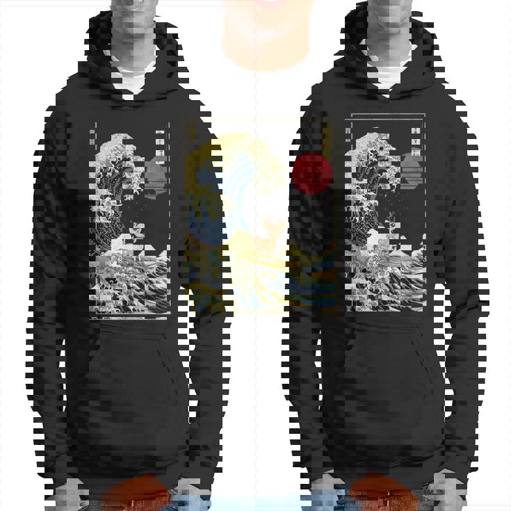 Cerf Kanagawaague Drôleurf Animal Sweat à capuche