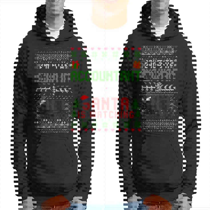 C'est Drôleois Gentil Avec Le Comptable Le Père Noël Regarde Noël Manche Longue Sweat à capuche