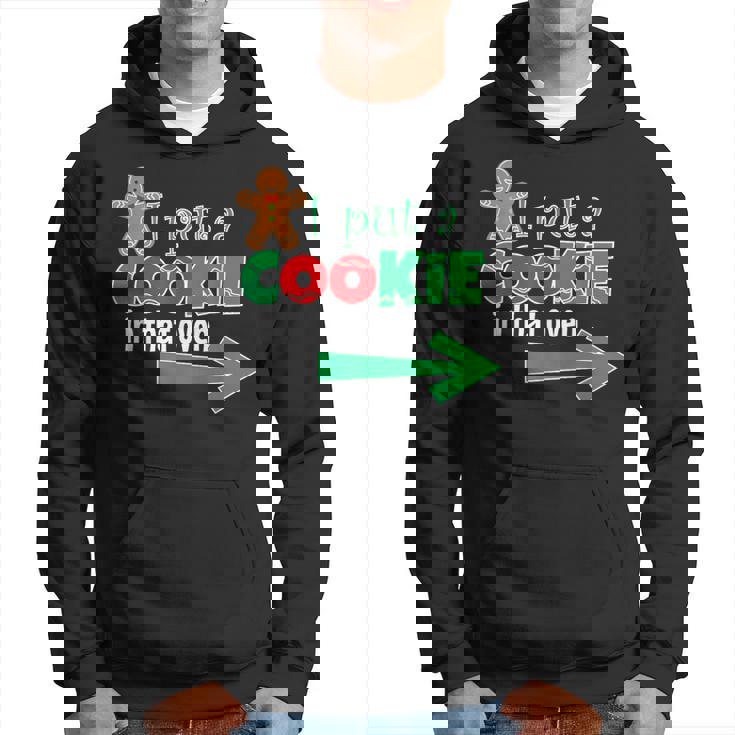 Cookie In That Oven Christmas Pregnancy Announcement Dad Felpa con cappuccio