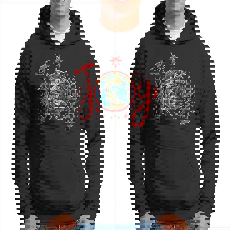 Crèche De Noël Chrétienne Joie Jésus Crèche De Noël Foi Famille Sweat à capuche