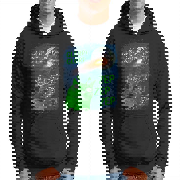 Gato Alienígena Divertido Glerp Glorp Sudadera