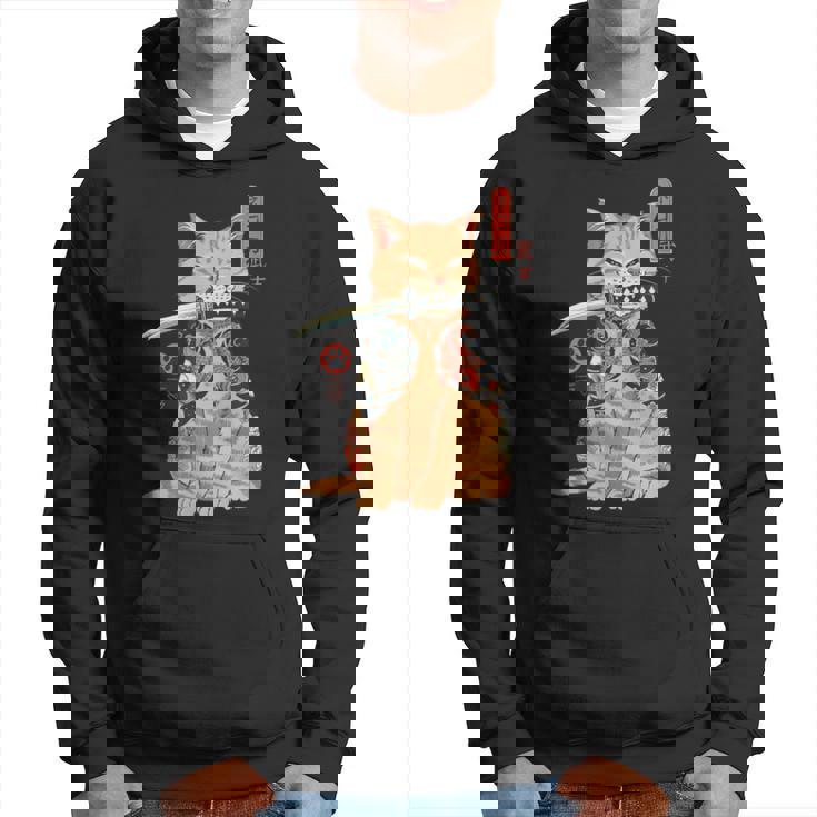 Katana Tatuada De Japón Asiáticoamurai Gato Geekintage Retro Sudadera