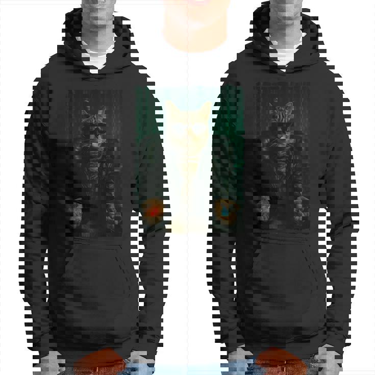 Matrix Cat Píldora Roja Píldora Azul Manga Larga Sudadera