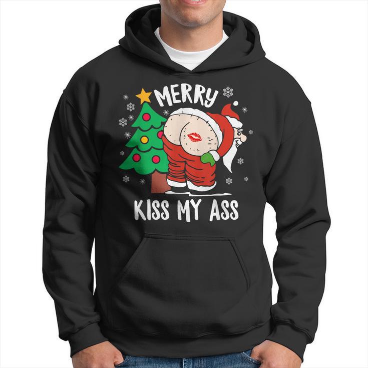 Merry Kiss My Ass Cadeau De Noël Amusant Père Noël Sweat à capuche