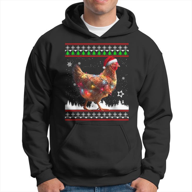 Pull Moche De Noël Amusant Père Noël Poulet Sweat à capuche