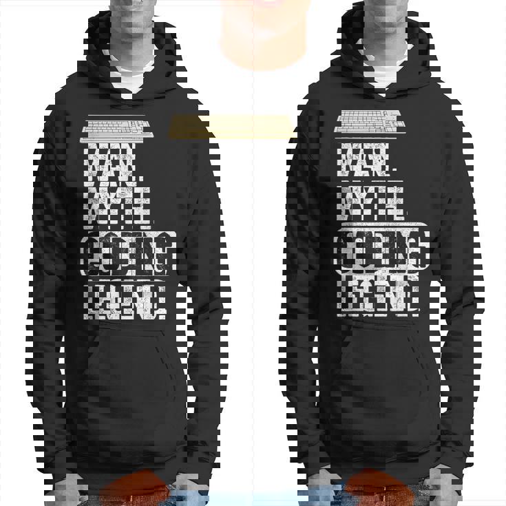 Uomo Mito Codifica Leggenda Coder Papà Geek Computer Programmer Felpa con cappuccio