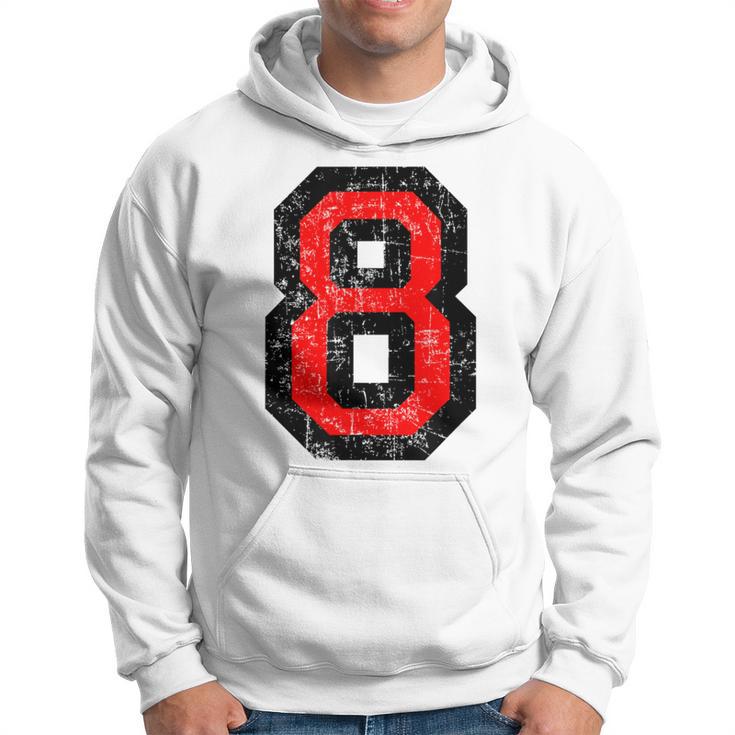 Número 8 Rojo Y Nero 8º Cumpleaños No8 Sudadera