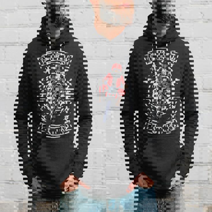 Weihnachten Motorrad Mannanta Biker Weihnachtsmann Kapuzenpullover Geschenke für Ihn