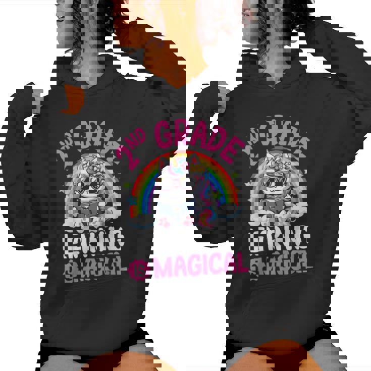 2Nd Grade Unicorn Cat Magical Caticorn Back Tochool レディースパーカー