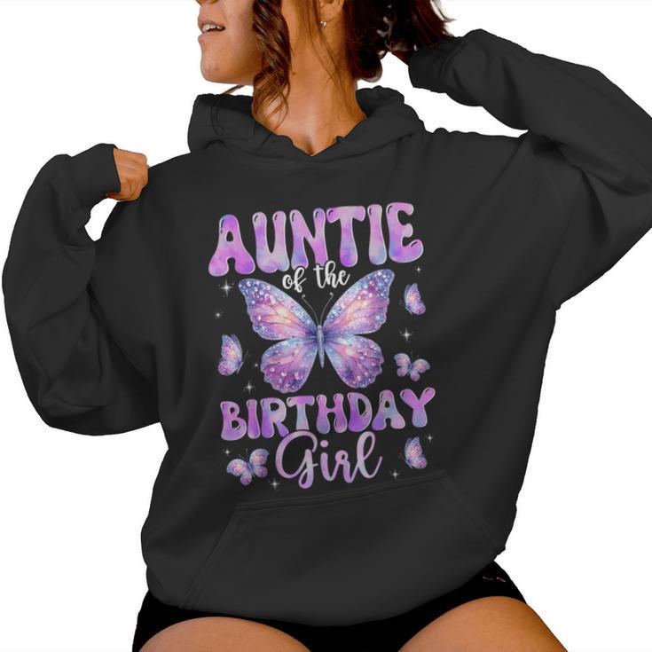 Auntie Of The Birthday Girl Butterfly Family Matching Women Hoodie