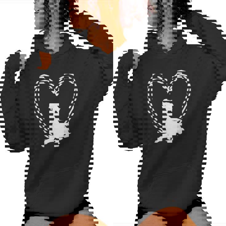 Cane Pugile Boxer Cuore Regalo Mamma Papà Cane Felpa con cappuccio da donna