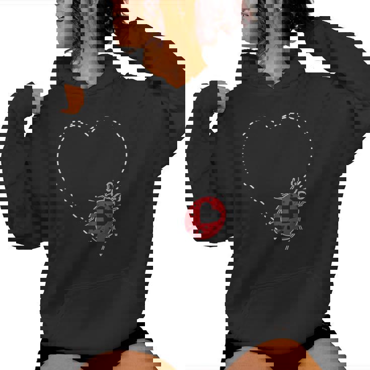 Escarabajos Corazón De Mariquita Insectos Cuello Sudadera con capucha para mujer