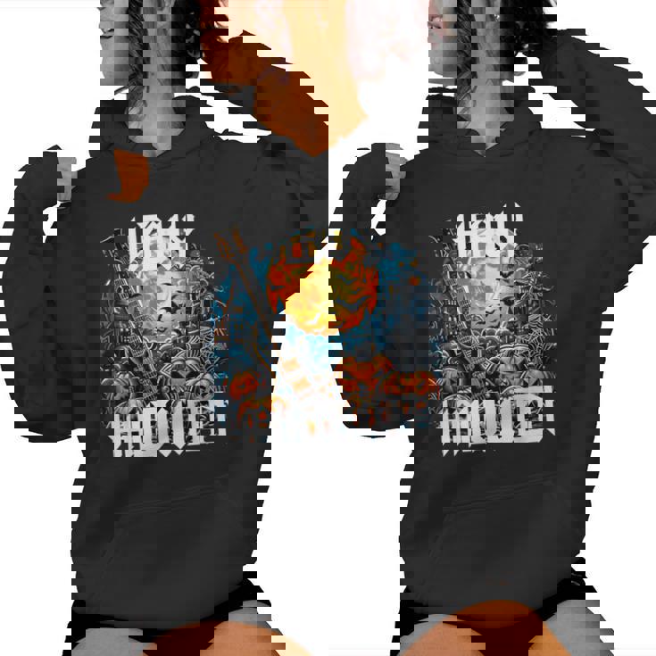 Herr Dame Kind Girl ロックンロール スプラッチ ヘビーメタル ハロウィン レディースパーカー