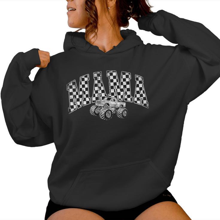 Mama Retro Monster Truck Family Crew Birthday Matching Women Hoodie