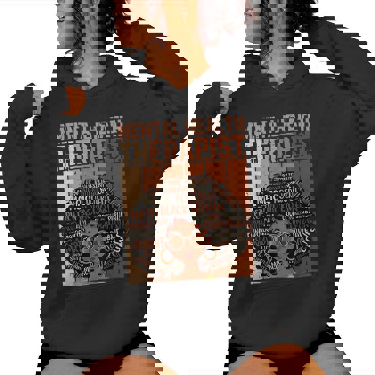 Mental Health Therapist Afro Black History Month Women Hoodie