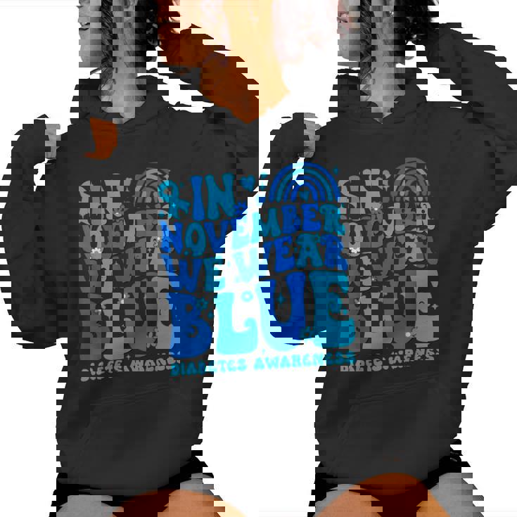 In November We Wear Ribbon Blue Diabetes Awareness Women Women Hoodie