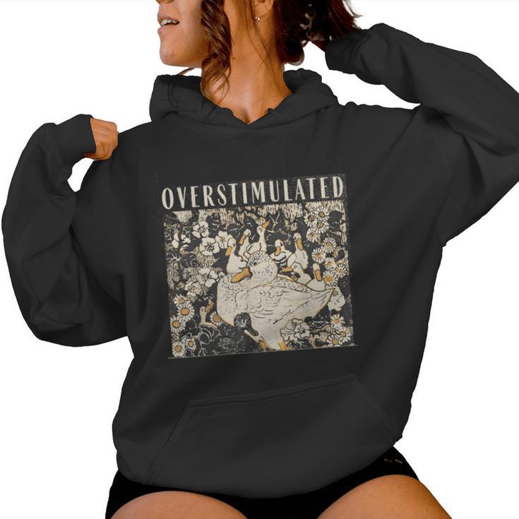 Overstimulated Mama Duck Farm Animal Homeschool Mom Life Women Hoodie