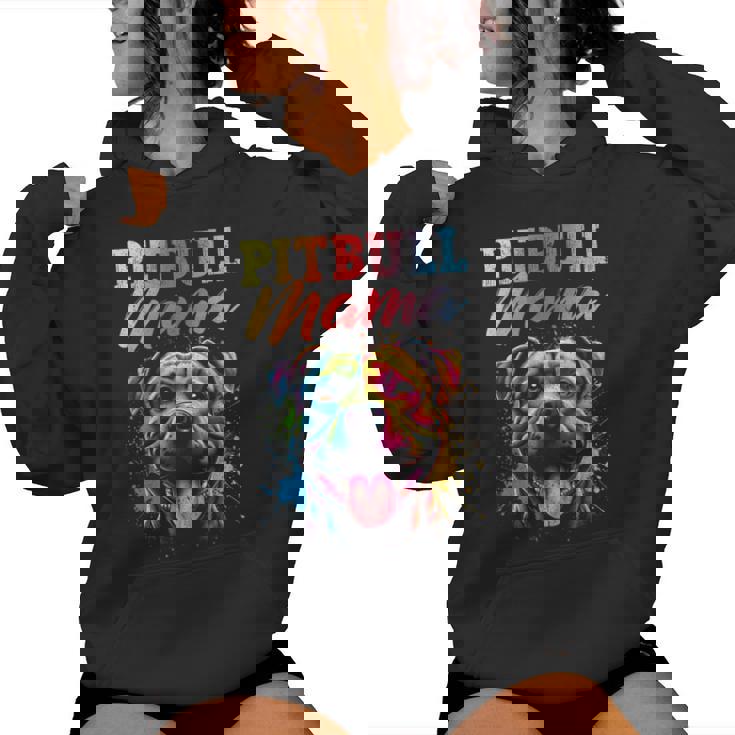 Pitbull Mama Colorful Pittie Mom Dog Lover Mother's Day Women Hoodie