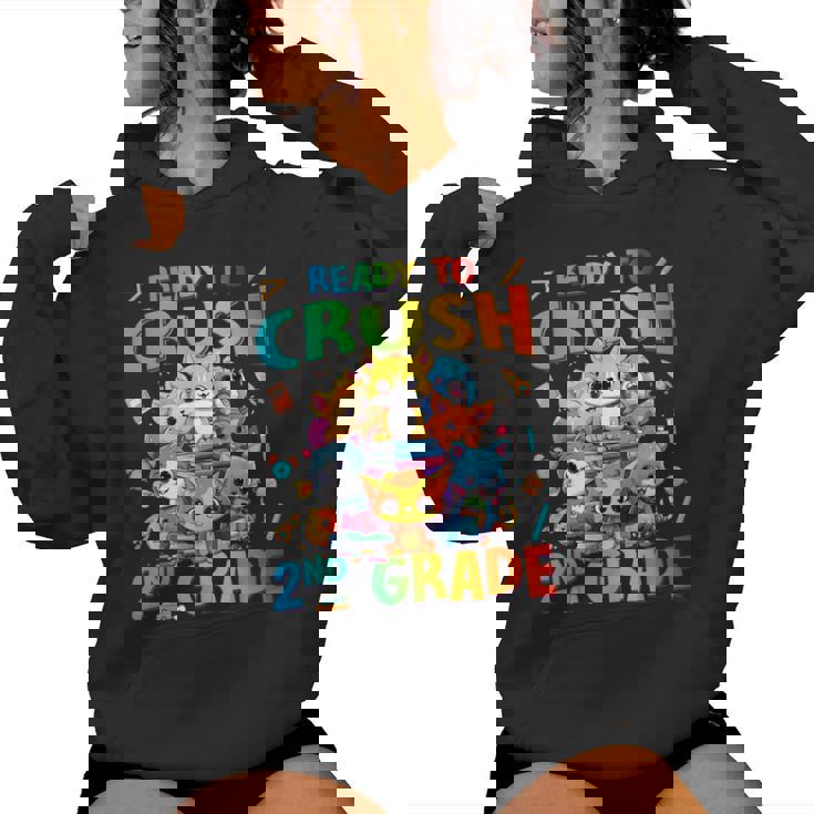 Ready To Crush 2Nd Grade Back Tochool 2Nd Grade Cat Kitten レディースパーカー