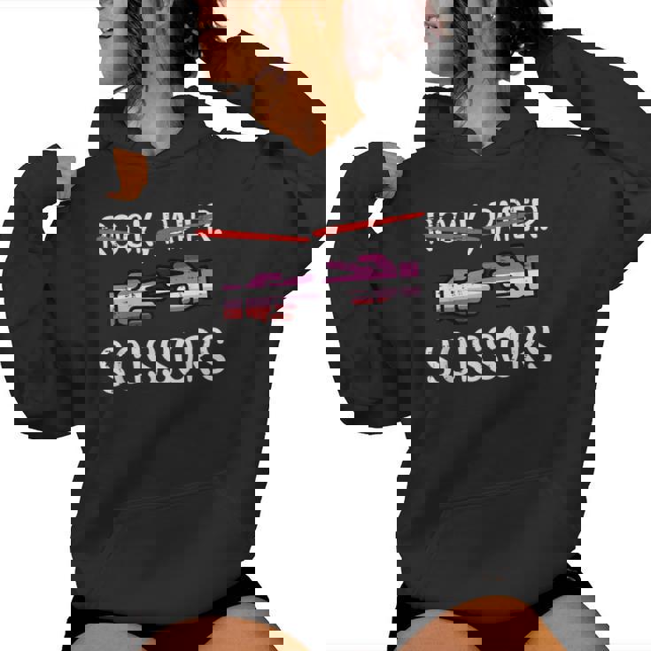 Rock Paper Tijeras Lesbianas Orgullo Bandera Lgbtq Es Sudadera con capucha para mujer