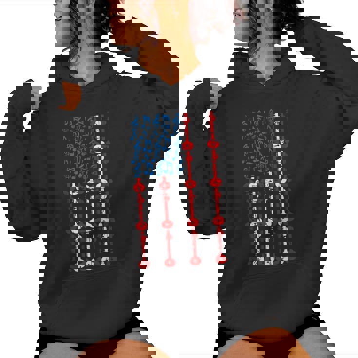 Sitar American Flag 4th Of July Men Women Sitarist USA Sitar Women's Hoodie