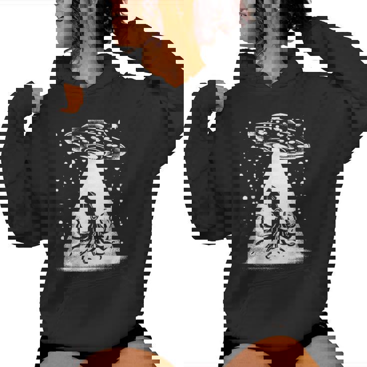 Squid Dad Mom Lover Ufo Alieno Divertente Felpa con cappuccio da donna