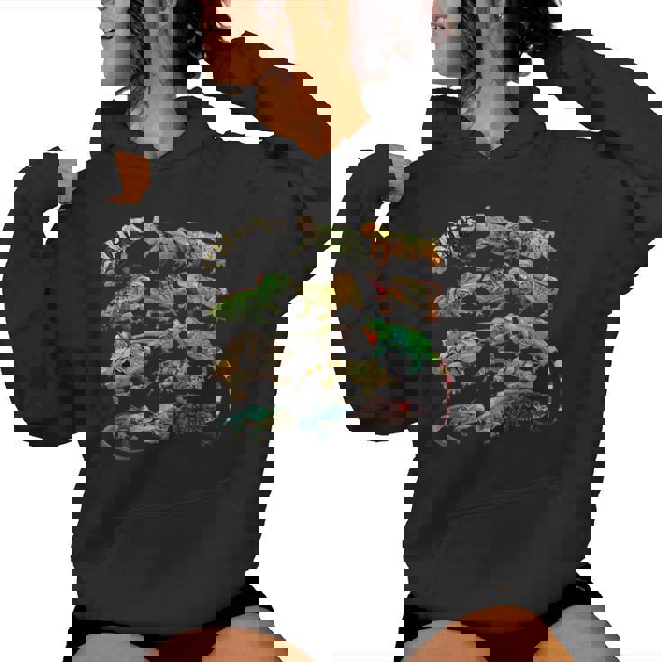 トカゲイグアナ クールな爬虫類タイプ – 男性、女性、男の子、女の子。 レディースパーカー