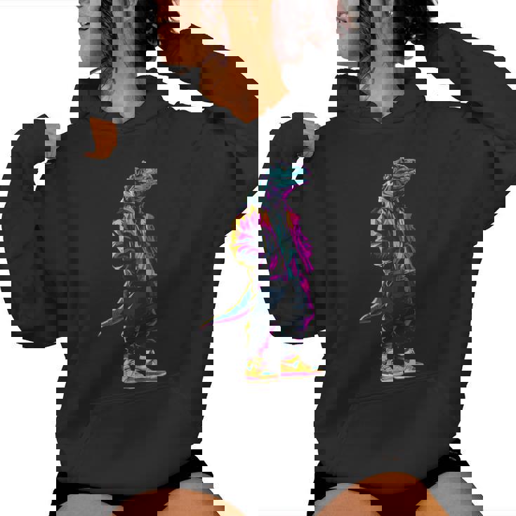 恐竜 漫画 かわいい かわいい かっこいい モチーフ 男性 女性 T-Rex レディースパーカー