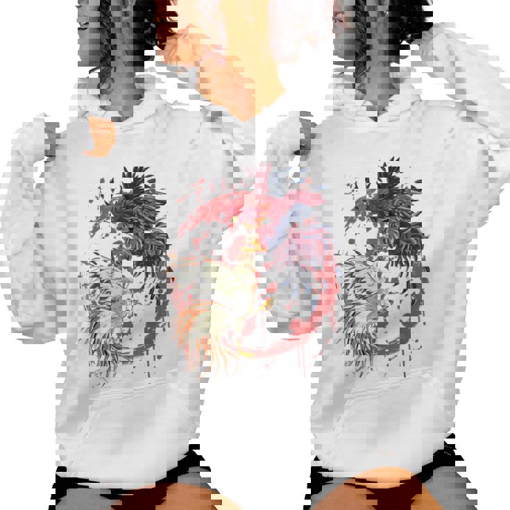 Rooster Cock Fight Chicken ノベルティ ファーマーズギフト レディースパーカー