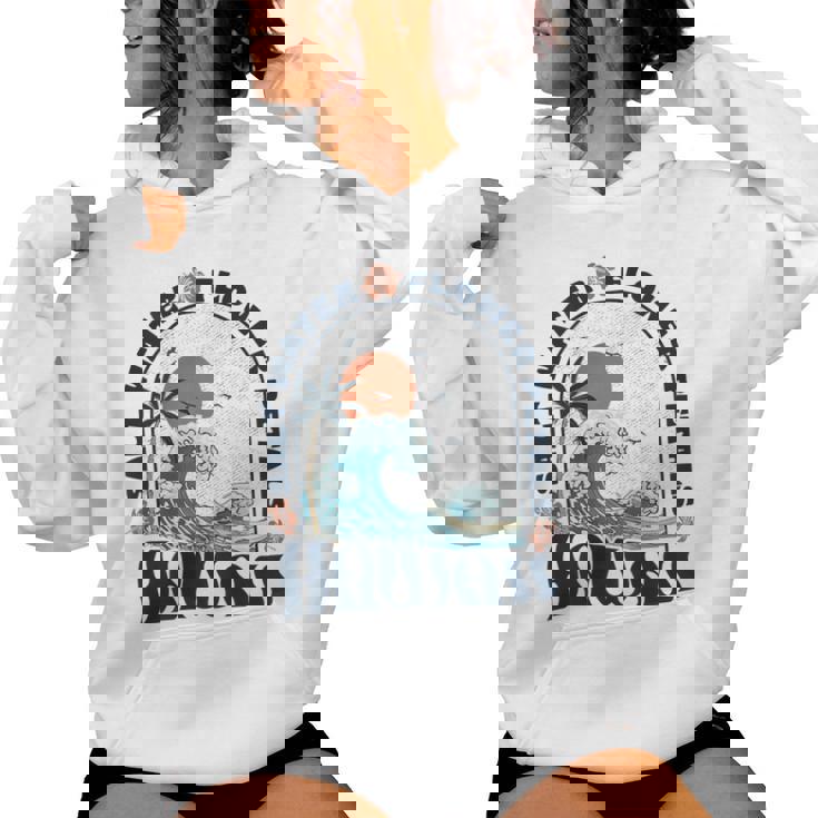 ソルトウォーターフラワー 花びら ハワイ 夏のビーチ愛好家 バック レディースパーカー