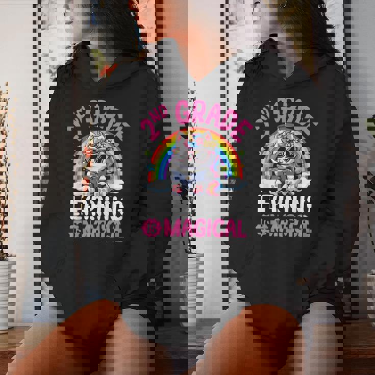 2Nd Grade Unicorn Cat Magical Caticorn Back Tochool レディースパーカー 彼女への贈り物