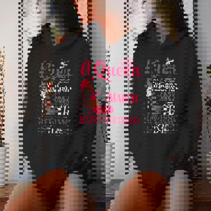 49歳の誕生日 ハイヒール A Queen Was Born In 3月 1976 レディースパーカー 彼女への贈り物