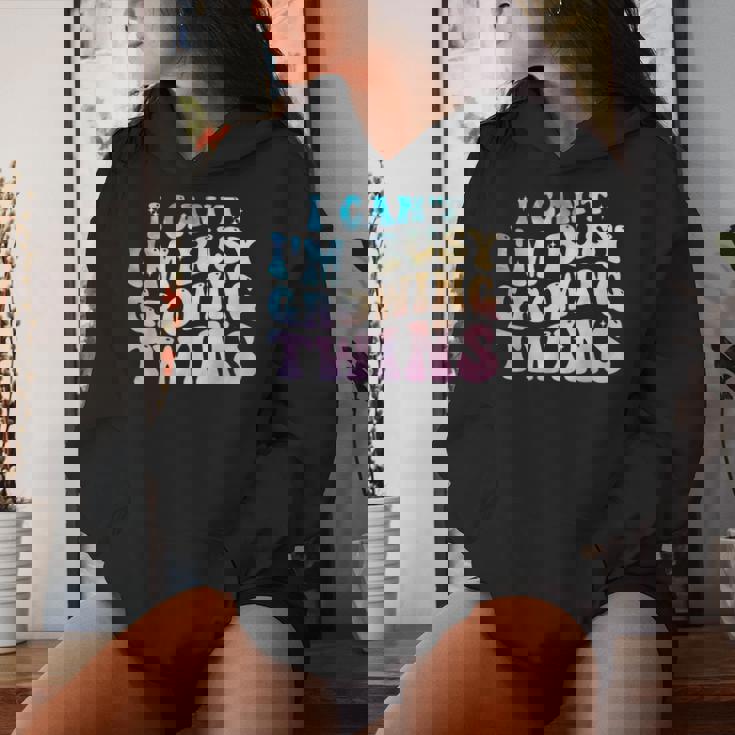 I Can't I'm Busy Growing Twins Twin Expecting Mom Pregnancy Women Hoodie Gifts for Her