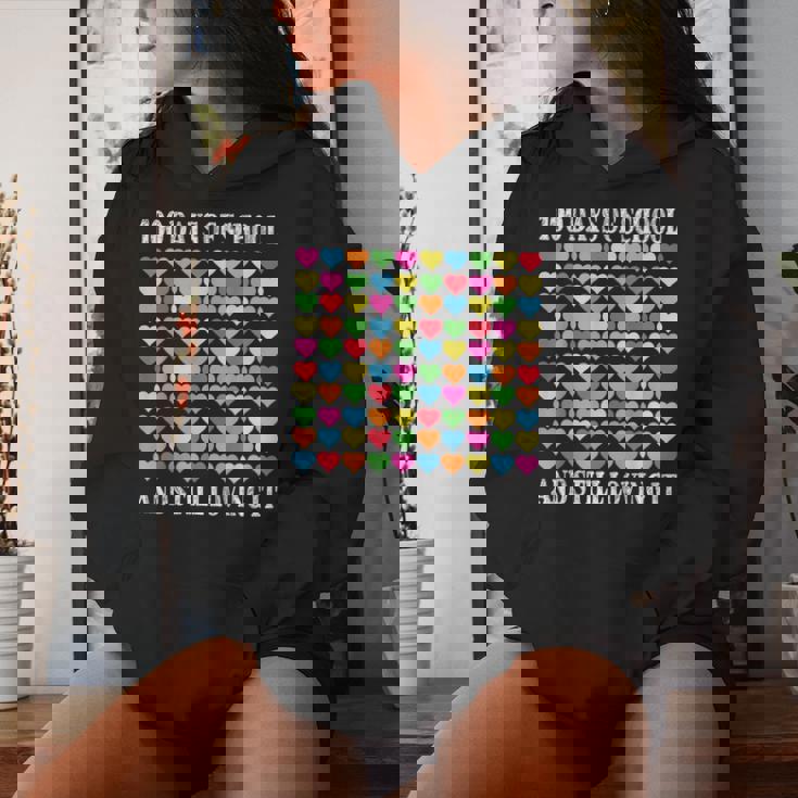 Heart Love 100 Days Ofchool Teacher Boy Girl レディースパーカー 彼女への贈り物