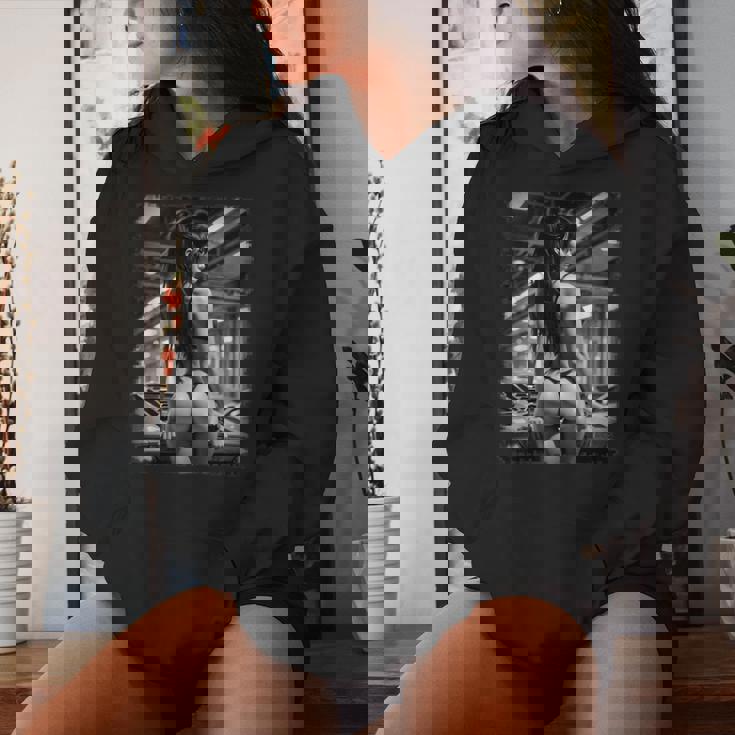 Hot Girl On 男性用 セクシー ブーティー ガール カーショー 1 Bw レディースパーカー 彼女への贈り物