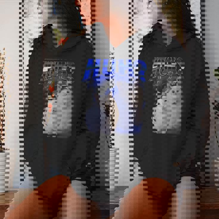 Huh ファニーダンクキャットミーム 女性&男性向け ヒンジなし グーフィーキャット レディースパーカー 彼女への贈り物