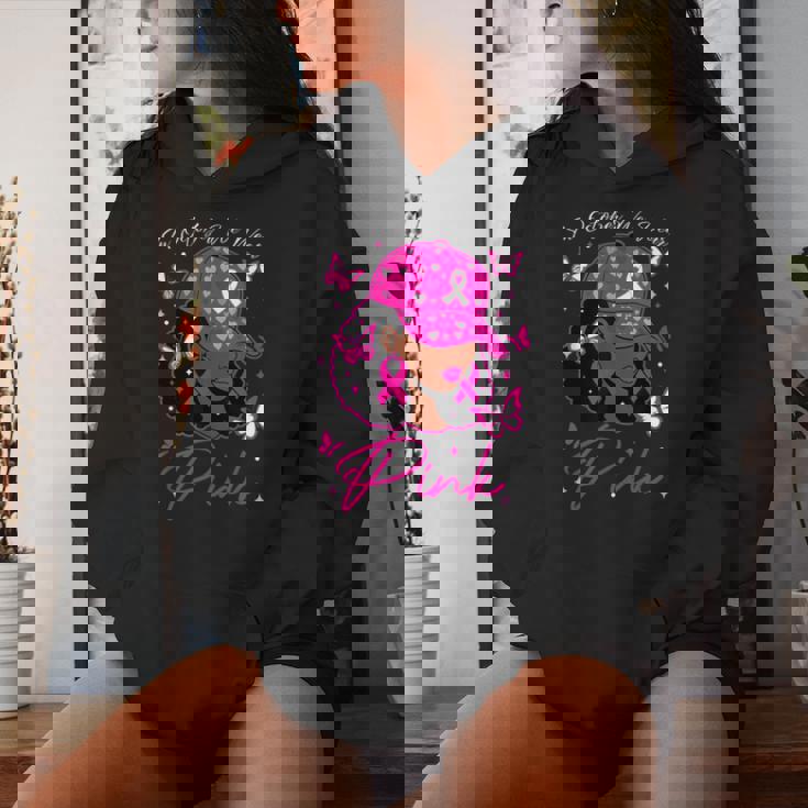 In October We Wear Pink Breast Cancer Awareness Black Women Women Hoodie Gifts for Her