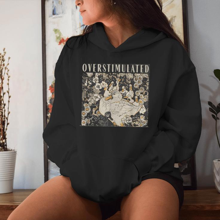 Overstimulated Mama Duck Farm Animal Homeschool Mom Life Women Hoodie Gifts for Her