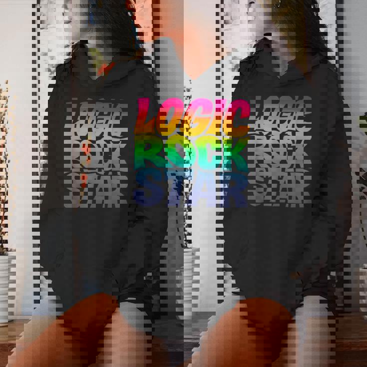 Rainbow Gradient Typography レディースパーカー 彼女への贈り物