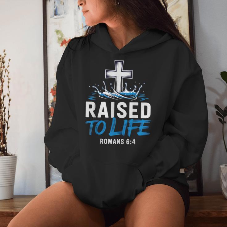Raised To Life Water Baptism Bible Verse Christian Baptized Women Hoodie Gifts for Her