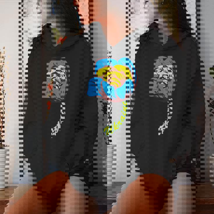 ウクライナ バラの花 旗 フリー ウクライナ応援 ウクライナ レディースパーカー 彼女への贈り物