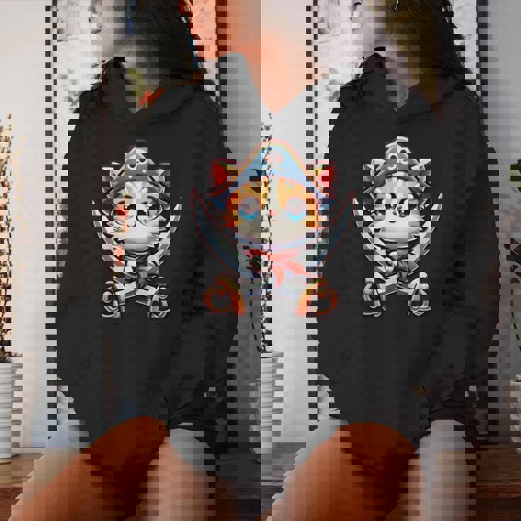 猫 海賊 キャプテントーク 海賊の日 幼児 女の子 男の子 レディースパーカー 彼女への贈り物