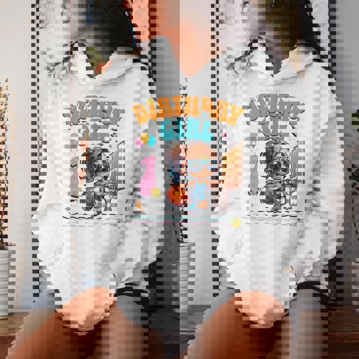 1歳の誕生日 バスケットボール 1歳 女の子 バスケットボール フープ ダンキング レディースパーカー 彼女への贈り物