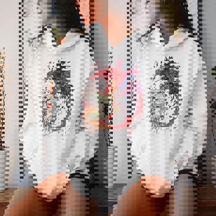 Rooster Cock Fight Chicken ノベルティ ファーマーズギフト レディースパーカー 彼女への贈り物